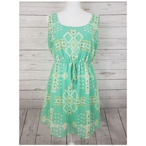Be Bop mint green tribal print dress